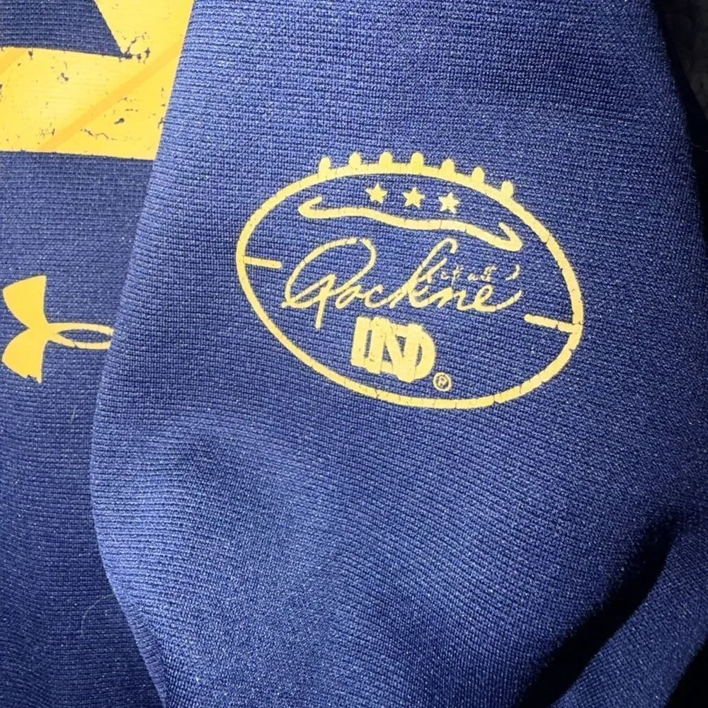Under Armour Boys YMD Notre Dame Football ColdGear Loose Hoodie Blue EUC